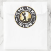 Het Man De Mmythe de Legende Ronde Sticker (Tas)