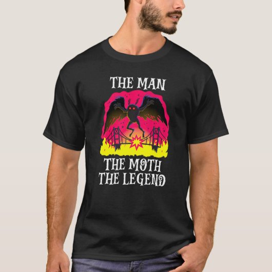 Het Man De Moth De Legende Mothman Folklore Creep T-shirt (Voorkant)