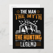 Het Man, de mythe, de jachtleger, de deer Cabin Briefkaart (Voorkant / Achterkant)