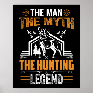 Het Man, de mythe, de jachtleger, de deer Cabin Poster
