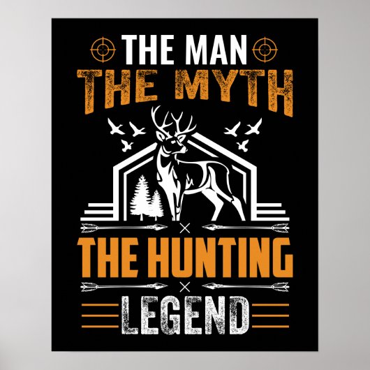 Het Man, de mythe, de jachtleger, de deer Cabin Poster (Voorkant)
