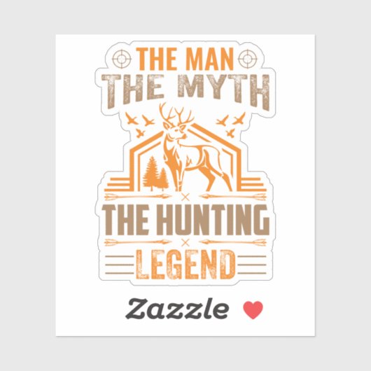 Het Man, de mythe, de jachtleger, de deer Cabin Sticker (Vel)
