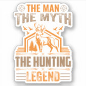 Het Man, de mythe, de jachtleger, de deer Cabin Sticker (Voorkant)