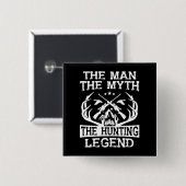 Het Man de mythe de jachtleger - kamp Vierkante Button 5,1 Cm (Voorkant /achterkant)