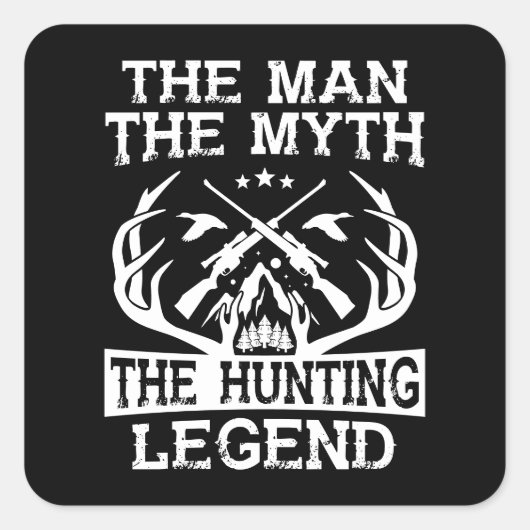 Het Man de mythe de jachtleger - kamp Vierkante Sticker (Voorkant)