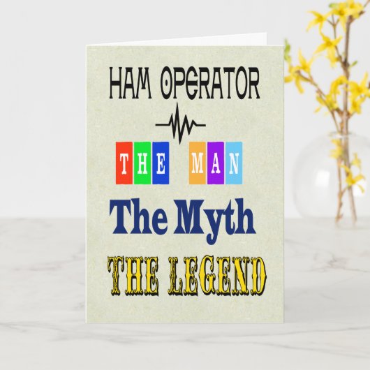 Het Man, de mythe, de Legend Ham Radio Kaart (Gele Bloem)