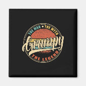 Het Man de mythe, de legendarische  retro Magneet (Voorkant)