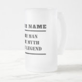 Het Man De mythe De Legende Aangepaste tekst Matglas Bierpul (Voorkant rechts)