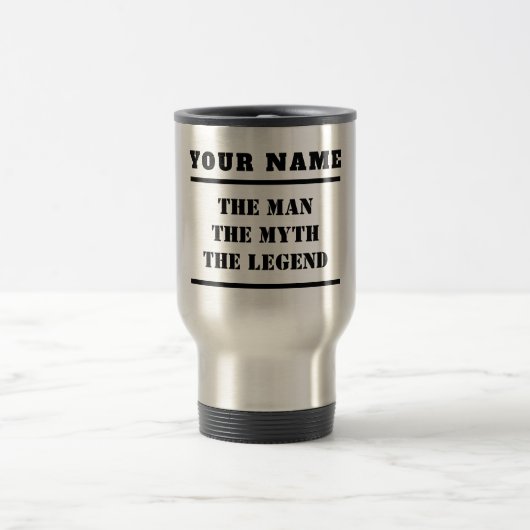 Het Man De mythe De Legende Aangepaste tekst Reisbeker (Center)
