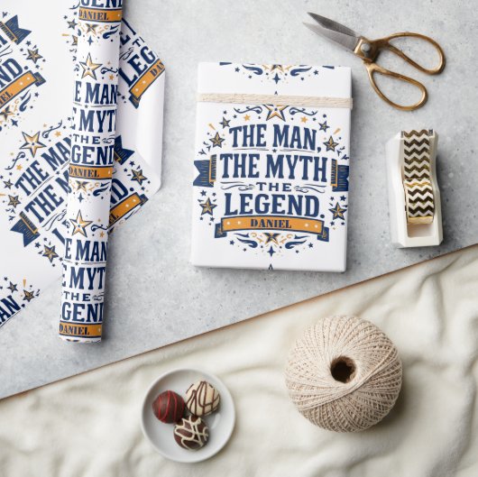 Het Man De mythe De legende | Aangepaste Vaderdag Cadeaupapier (Crafts)