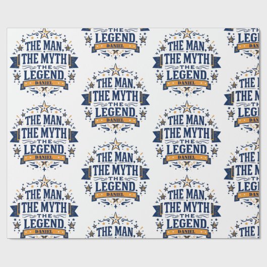 Het Man De mythe De legende | Aangepaste Vaderdag Cadeaupapier (Vlak)