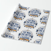 Het Man De mythe De legende | Aangepaste Vaderdag Cadeaupapier (Uitgerold)