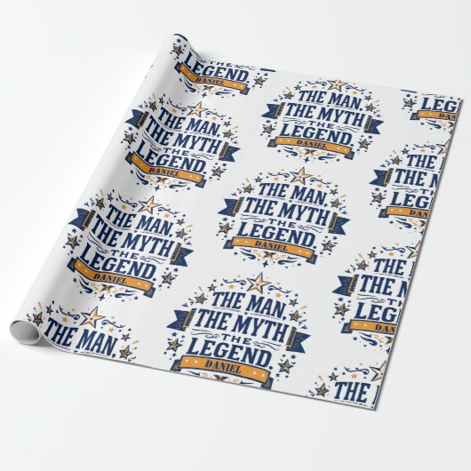 Het Man De mythe De legende | Aangepaste Vaderdag Cadeaupapier (Uitgerold)