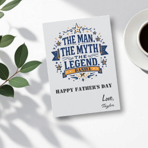 Het Man De mythe De legende Aangepaste Vaderdag Kaart