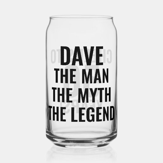 Het Man de mythe de legende Blikvorm Glas (Voorkant)