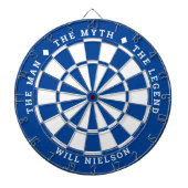 "Het man, de mythe, de legende" | Deep Blue Dartbord (Voorkant)
