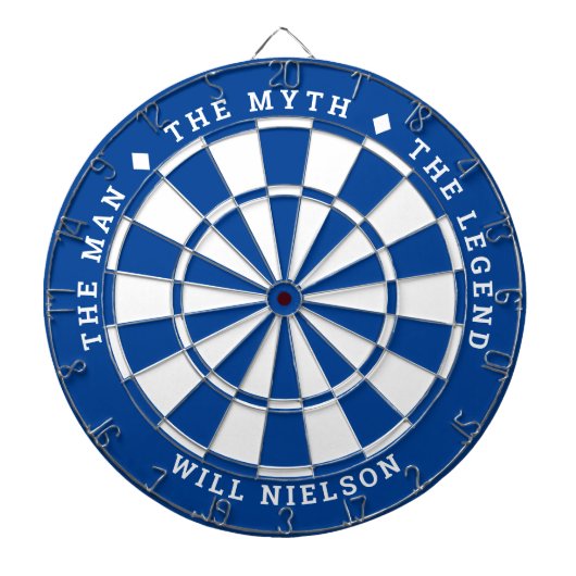 "Het man, de mythe, de legende" | Deep Blue Dartbord (Voorkant)