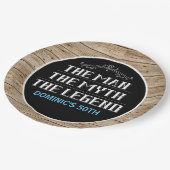 Het Man, de mythe, de legende elke dag van de leef Papieren Bordje (Gekanteld)