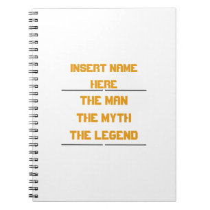 Het man, de mythe, de legende notitieboek