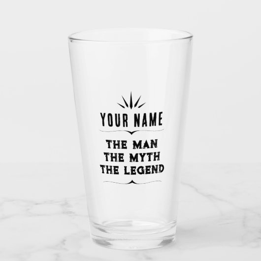 Het Man de mythe de Legende persoonlijke naam Gift Glas (Voorkant)