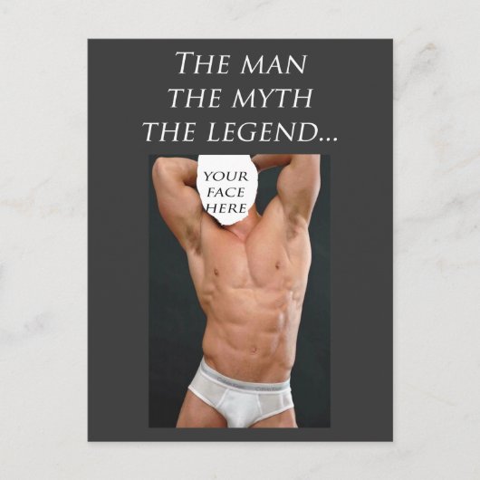 Het Man, de mythe, de Legende sjabloon Briefkaart (Voorkant)