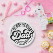 Het man, de mythe, de legende, vader, vader, vader papieren bordje (Feest)