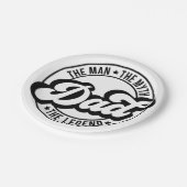 Het man, de mythe, de legende, vader, vader, vader papieren bordje (Gekanteld)