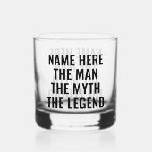 Het Man de mythe de legende Whisky Glas (Voorkant)