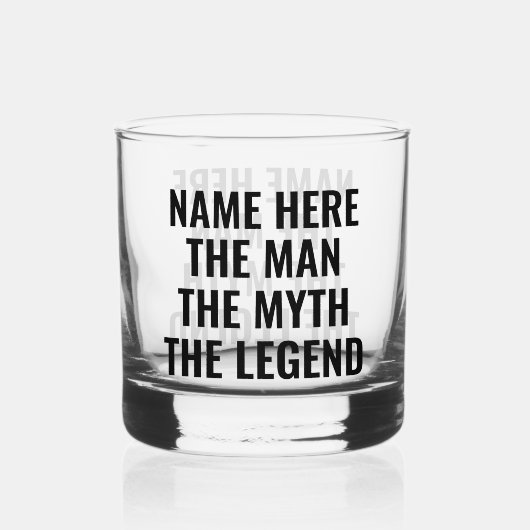 Het Man de mythe de legende Whisky Glas (Achterkant)