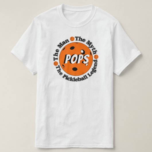 Het Man, de mythe, de Pickleball Legend, (naam) T-shirt (Design voorkant)