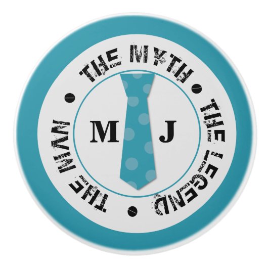 Het man de mythe van de legende gepersonaliseerde  keramische knop (Voorkant)