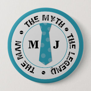 Het man de mythe van de legende gepersonaliseerde  ronde button 4,0 cm