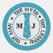 Het man de mythe van de legende gepersonaliseerde  ronde sticker (Voorkant)