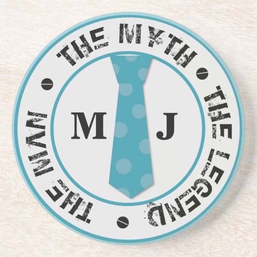 Het man de mythe van de legende gepersonaliseerde  zandsteen onderzetter (Voorkant)