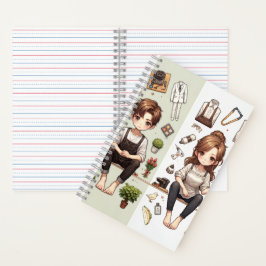 Het man, de vrouw ver.1 5.5x8.5" Spiraal Notebook Notitieboek