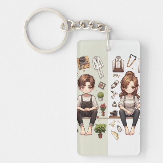 Het man, de vrouw ver. 1 acryl sleutelhanger (Voorkant)