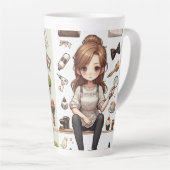 Het man, de vrouw ver. 1 latte-mok latte mok (Rechterhoek)