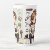 Het man, de vrouw ver. 1 latte-mok latte mok (Voorkant)