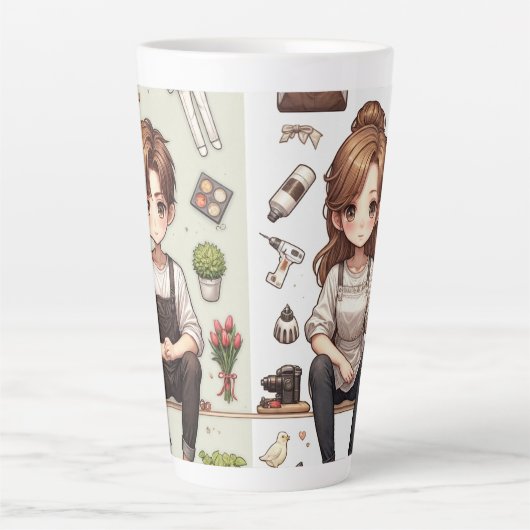 Het man, de vrouw ver. 1 latte-mok latte mok (Voorkant)