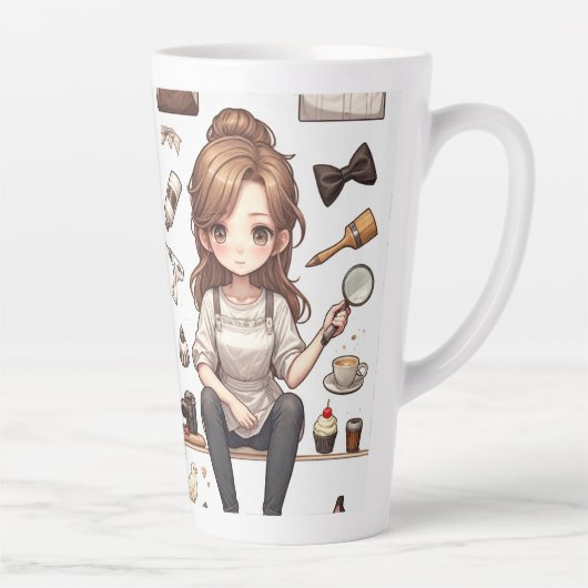 Het man, de vrouw ver. 1 latte-mok latte mok (Rechts)