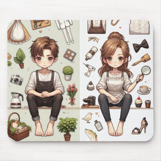 Het man, de vrouw ver.1 muismat (Voorkant)