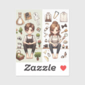 Het man, de vrouw ver. 1 op maat gesneden vinyl st sticker (Vel)