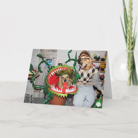 Het Man die van Halloween van het golden retriever Kaart (Voorkant)