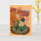 Het Man die van het leger Gelukkig Jubileum Kaart (Gele Bloem)