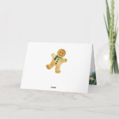 Het man en de hulst van de peperkoek op houten feestdagen kaart (Achterkant)