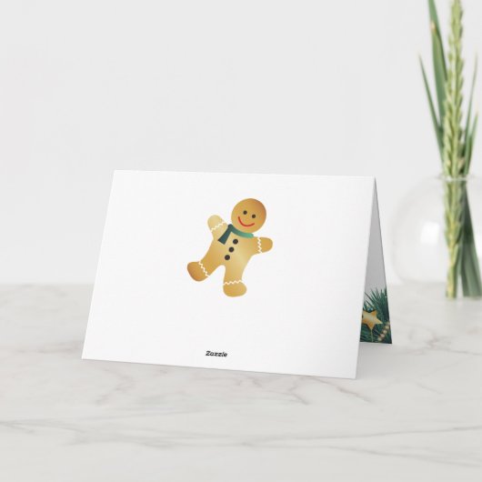 Het man en de hulst van de peperkoek op houten feestdagen kaart (Achterkant)