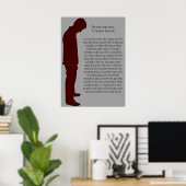 Het Man in de Arena Burgundy en Gray 20 x 28 Poster (Thuiskantoor)