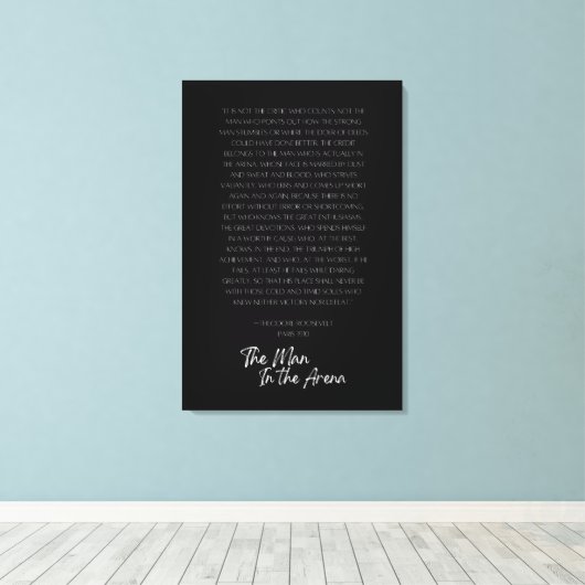 Het Man in de Arena - Canvas Art - Zwart-wit Afdruk (Insitu (Houten vloer))