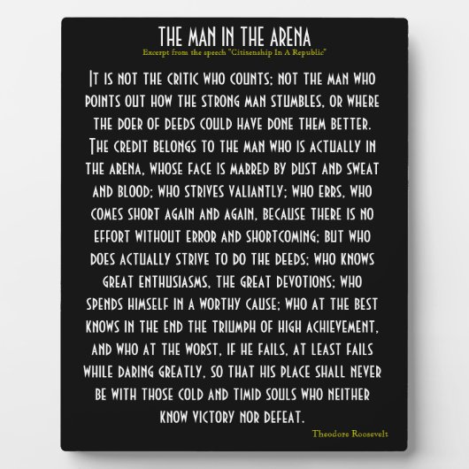 "Het Man in de arena" Fotoplaat (Voorkant)