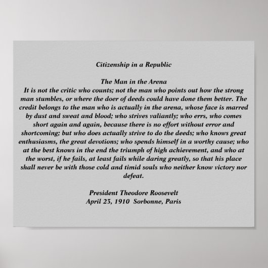 Het Man in de arena Poster (Voorkant)